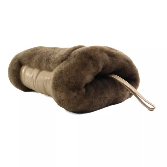 Auth HERMES Hand Muff Hand Warmer Brown Leather/Fur - Picture 3 of 9